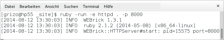 image from terminal output of ruby -run -e httpd . -p 8000